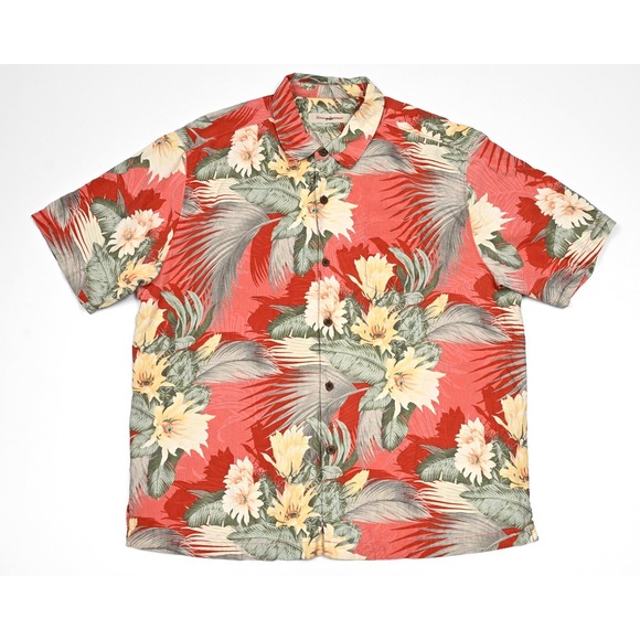 Tommy Bahama Shirt Men's XL Floral Camp Hawaiian 100% Silk Button Up Resort Wear - Picture 2 of 9